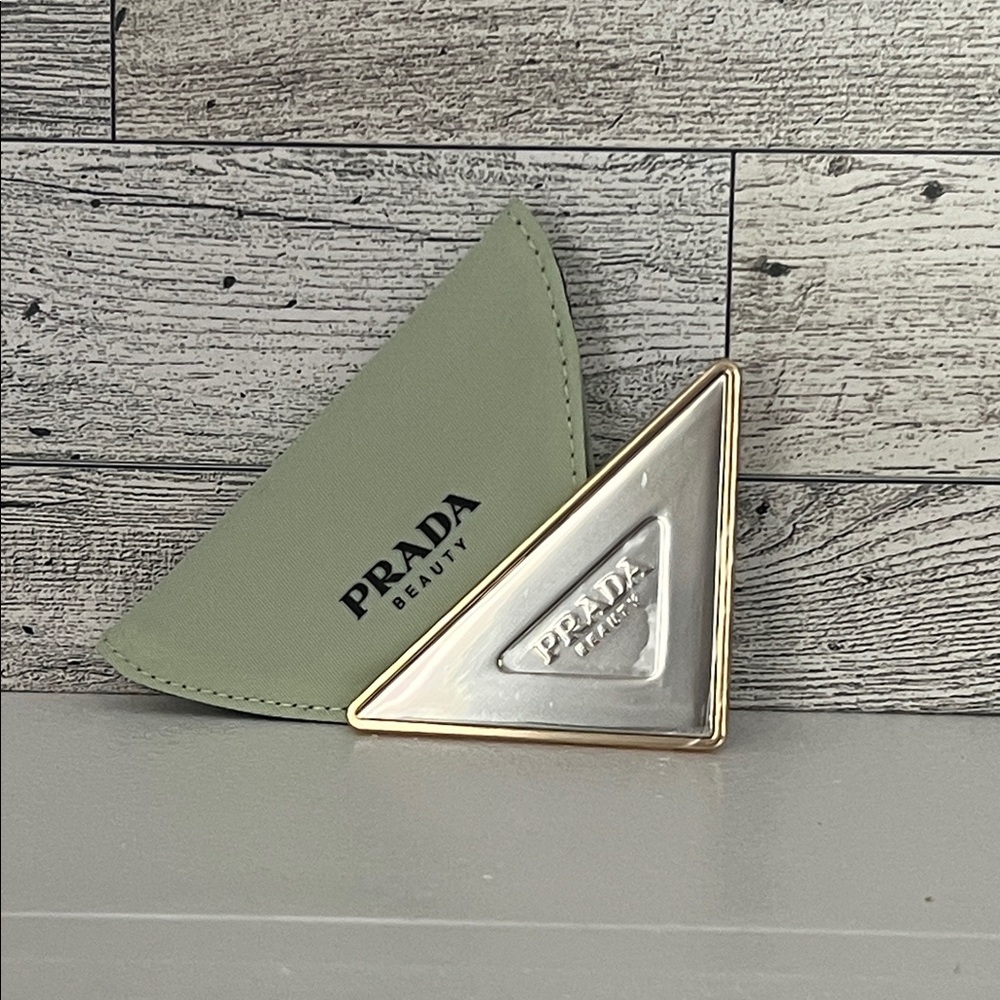 GWP- Prada Beauty Mint Green Triangle Mirror - Picture 2 of 4
